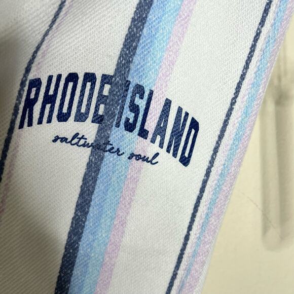 NWT Ocean Drive French Terry Pants LARGE Beach Rhone Island Striped Wide Leg - Picture 6 of 9